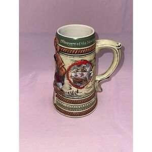 Vintage Christopher Culumbus Glass Vase 500th Anniversary Celebration Limited Ed